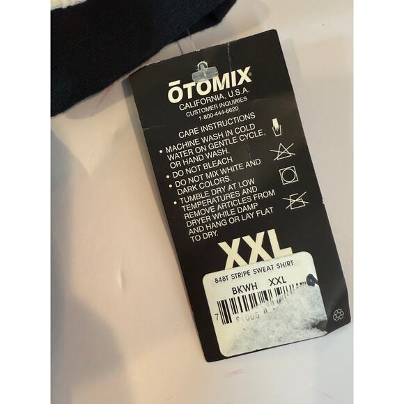 Otomix Athletics Sweatshirt XXL Black White Stripe Retro Bodybuilding USA NWT - Picture 5 of 10